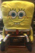 SPONGEBOB PILLOW — ON WOOD BASE