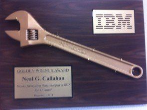 24" — Golden Wrench — Award — (WRENCH SUPPLIED BY CUSTOMER)