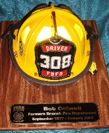 Fire Fighter Retirement — Plaque