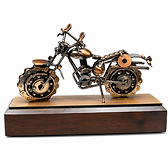 Motorcycle mounted on base