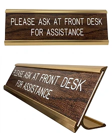 Desk plates / name plates (front & side views)