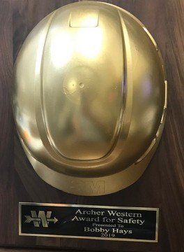 GOLDEN HARD HAT — SAFETY — PLAQUE